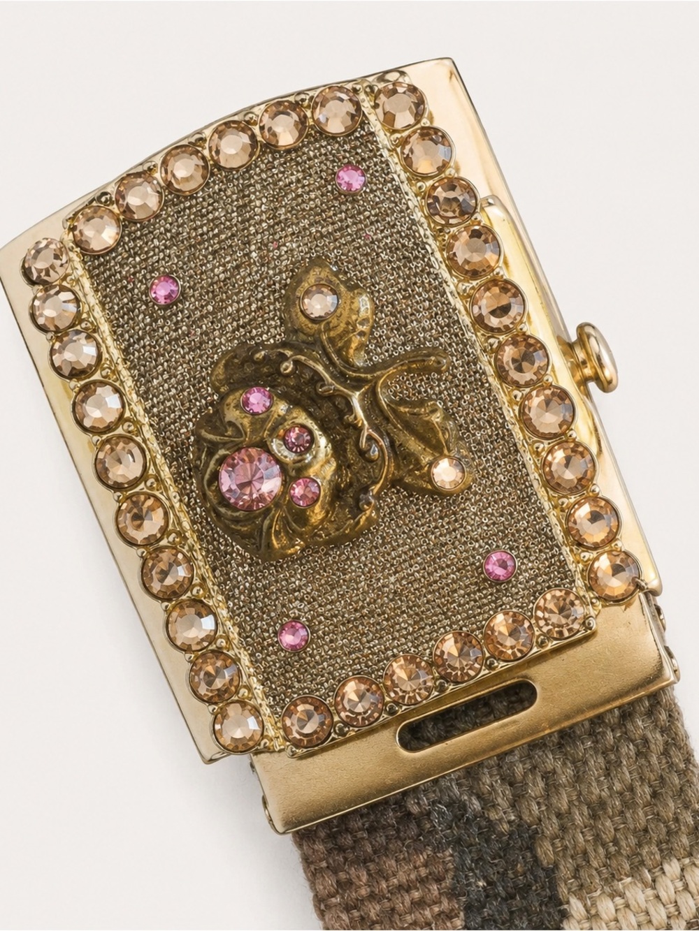 Embellished Camouflage Utility Belt with Rhinestone Buckle